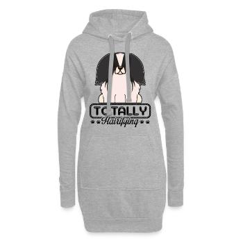 Totally Hairifying Pekingese - Hoodie Dress - heather grey - Front