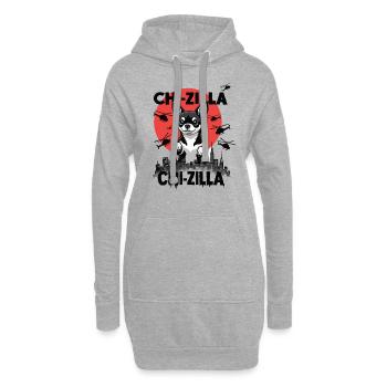 Chizilla - Sweat-shirt à capuche long Femme - gris chiné - Devant