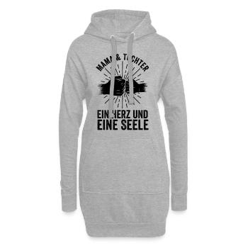 Mutter Mama Und Tochter - Hoodie-Kleid - Grau meliert - Vorne
