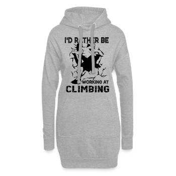 I'd Rather Be Working At Climbing - Hoodie Dress - heather grey - Front