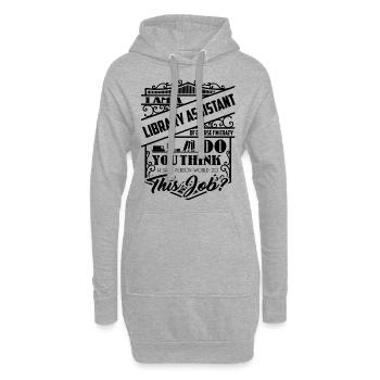 I Am Library Assistant Crazy - Hoodie Dress - heather grey - Front
