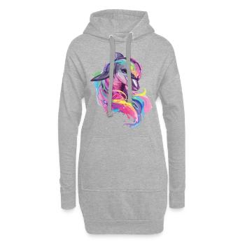 Delfin Delphin Ozean Meer Strand Natur Bunt Kunst - Hoodie-Kleid - Grau meliert - Vorne