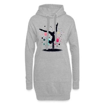 Gymnastique Gymnastique Gymnaste Acrobatie - Sweat-shirt à capuche long Femme - gris chiné - Devant