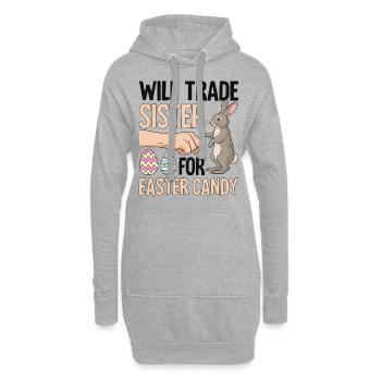 Will Trade Sister For Easter Candy - Hoodie Dress - heather grey - Front
