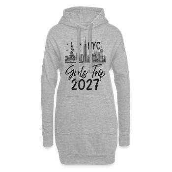 Girls Trip New York 2027 - Hoodie-Kleid - Grau meliert - Vorne