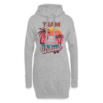 Urlaub Strand Strandurlaub Palmen Familie Sommer - Hoodie-Kleid - Grau meliert - Vorne