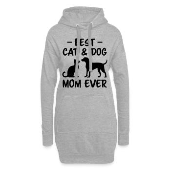 Katze und Hund Spruch Lustiges Haustier Geschenk - Hoodie-Kleid - Grau meliert - Vorne
