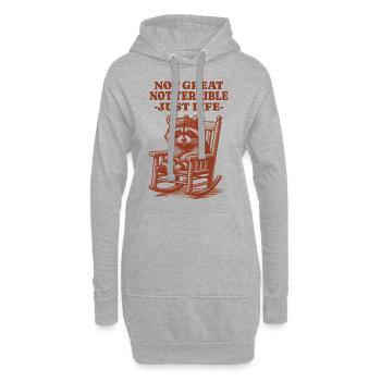 Drôle de dicton de raton laveur – Just Life - Sweat-shirt à capuche long Femme - gris chiné - Devant
