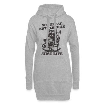 Drôle de dicton de raton laveur – Just Life - Sweat-shirt à capuche long Femme - gris chiné - Devant