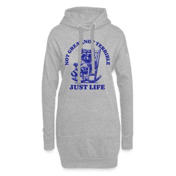 Drôle de dicton de raton laveur – Just Life - Sweat-shirt à capuche long Femme - gris chiné - Devant