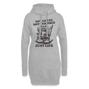 Drôle de dicton de raton laveur – Just Life - Sweat-shirt à capuche long Femme - gris chiné - Devant
