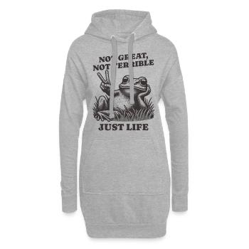 Drôle de dicton de raton laveur – Just Life - Sweat-shirt à capuche long Femme - gris chiné - Devant