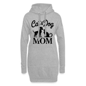 Katze und Hund Spruch Lustiges Haustier Geschenk - Hoodie-Kleid - Grau meliert - Vorne