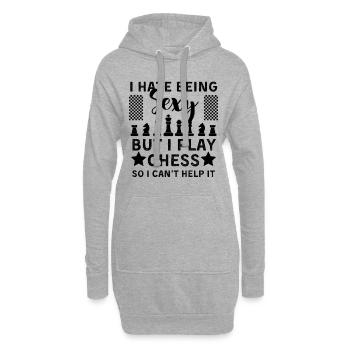 Lustiges Schachspieler Design Schach - Hoodie-Kleid - Grau meliert - Vorne