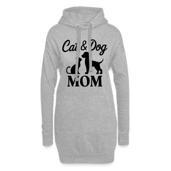 Katze und Hund Spruch Lustiges Haustier Geschenk - Hoodie-Kleid - Grau meliert - Vorne