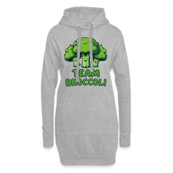 Brokkoli, Vegetarier, Gemüse, Team Broccoli - Hoodie-Kleid - Grau meliert - Vorne