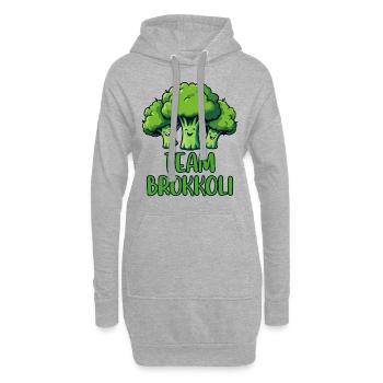 Brokkoli, Vegetarier, Gemüse, Vegan, Team Brokkoli - Hoodie-Kleid - Grau meliert - Vorne