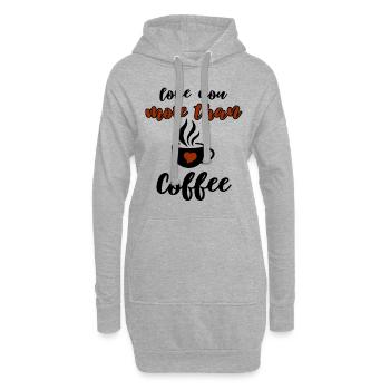 Lustiges Kaffee & Liebe Design - Hoodie-Kleid - Grau meliert - Vorne