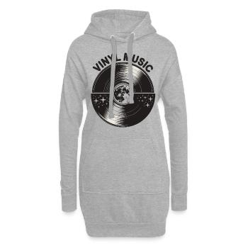 Vinyl Platte Musikliebhaber - Hoodie-Kleid - Grau meliert - Vorne