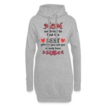 Beste Geschenk für Mama Design - Hoodie-Kleid - Grau meliert - Vorne