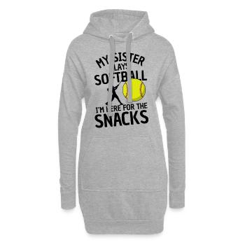 Lustiger Softball Spruch Geschwister - Hoodie-Kleid - Grau meliert - Vorne