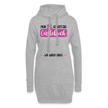 Frauen 36. Geburtstag Unterschreiben für Gäste - Hoodie-Kleid - Grau meliert - Vorne
