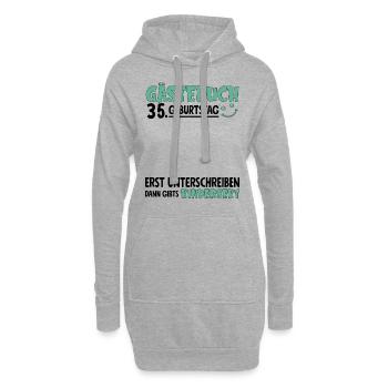 Livre d’or 35 Signe d’anniversaire pour enfants - Sweat-shirt à capuche long Femme - gris chiné - Devant
