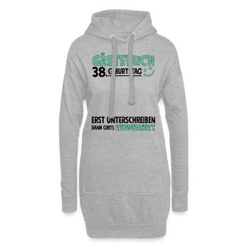 Livre d’or 38 Signe d’anniversaire pour enfants - Sweat-shirt à capuche long Femme - gris chiné - Devant