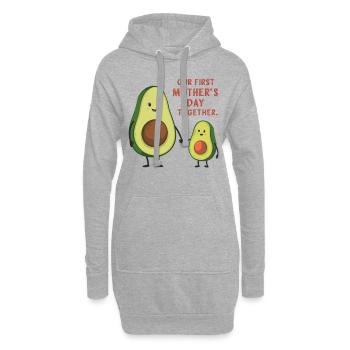 Avocat sucré pour la première fête des mères - Sweat-shirt à capuche long Femme - gris chiné - Devant
