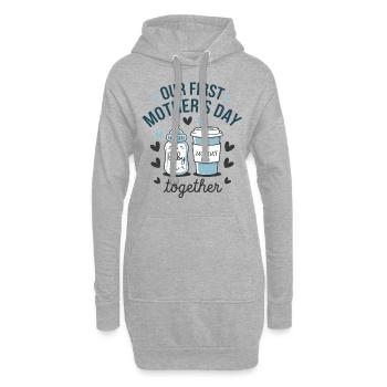 Unser erster Muttertag zusammen - Hoodie-Kleid - Grau meliert - Vorne