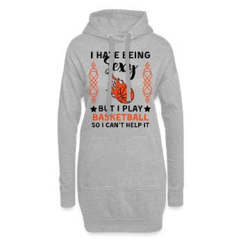 drôle de basket-ball disant joueur de basket-ball - Sweat-shirt à capuche long Femme - gris chiné - Devant