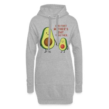 Drôle d’avocat pour la première fête des mères - Sweat-shirt à capuche long Femme - gris chiné - Devant