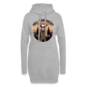 Kuh Landwirt Bauernhof Landwirtschaft Bauer - Hoodie-Kleid - Grau meliert - Vorne