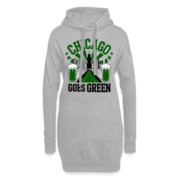 Chicago Goes Green - Hoodie-Kleid - Grau meliert - Vorne
