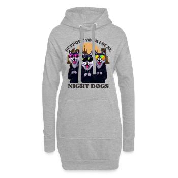 wolves Liebe Support Local night dogs - Hoodie-Kleid - Grau meliert - Vorne