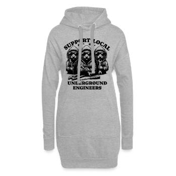 Mole Love Support Ingénieurs souterrains locaux - Sweat-shirt à capuche long Femme - gris chiné - Devant
