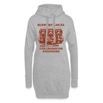 Mole Love Support Ingénieurs souterrains locaux - Sweat-shirt à capuche long Femme - gris chiné - Devant