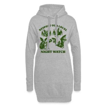 bat Liebe Support Local night watch - Hoodie-Kleid - Grau meliert - Vorne