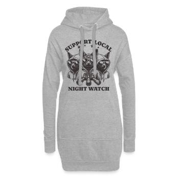 bat Liebe Support Local night watch - Hoodie-Kleid - Grau meliert - Vorne
