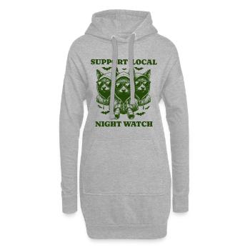 chauve-souris Amour Soutien Veille de nuit locale - Sweat-shirt à capuche long Femme - gris chiné - Devant