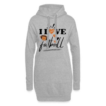 J’adore le dicton du football américain - Sweat-shirt à capuche long Femme - gris chiné - Devant