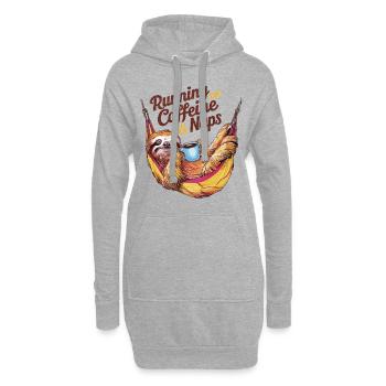 Coffee, nap, repetition - Hoodie Dress - heather grey - Front