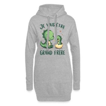 Futur Grand Frère Je vais être Grand Frère - Sweat-shirt à capuche long Femme - gris chiné - Devant