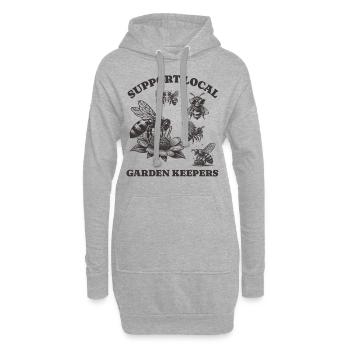 Amoureux des abeilles - Soutenez les jardiniers locaux - Sweat-shirt à capuche long Femme - gris chiné - Devant