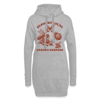 Amoureux des papillons d’abeille - Soutenir Jardin local - Sweat-shirt à capuche long Femme - gris chiné - Devant