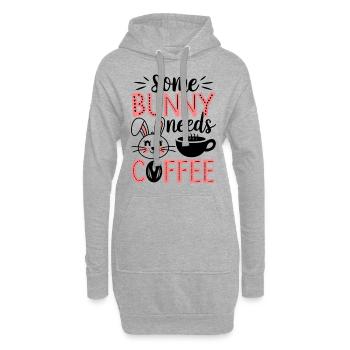 Café de Pâques Boisson Café de Pâques - Sweat-shirt à capuche long Femme - gris chiné - Devant