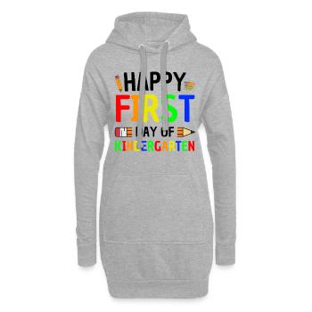 Premier jour de la rentrée maternelle - Sweat-shirt à capuche long Femme - gris chiné - Devant