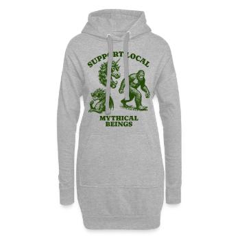 dragons unicorn Lovers - Support Local mythical - Hoodie-Kleid - Grau meliert - Vorne
