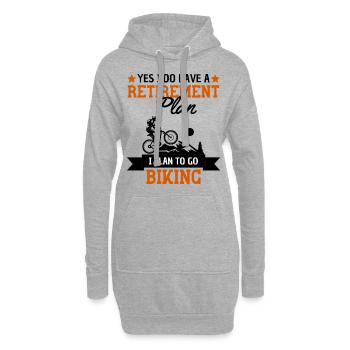 Drôle de plan de retraite vélo dicton - Sweat-shirt à capuche long Femme - gris chiné - Devant
