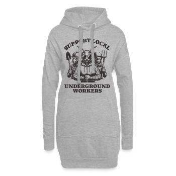 Support Local Underground Workers Lustiges Ant - Hoodie-Kleid - Grau meliert - Vorne